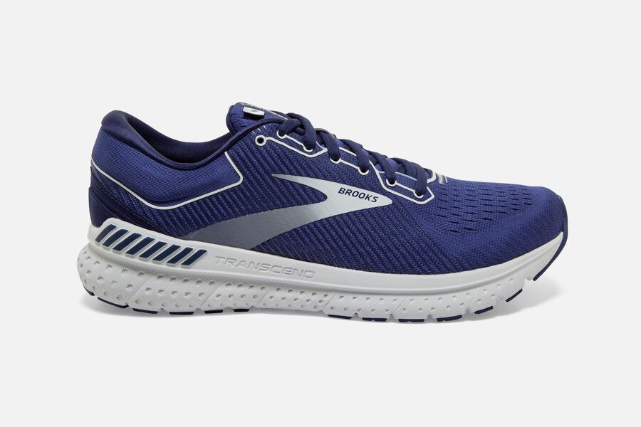 Brooks Running Shoes Mens Navy/Silver - Transcend 7 Road - 0518-PVRQJ